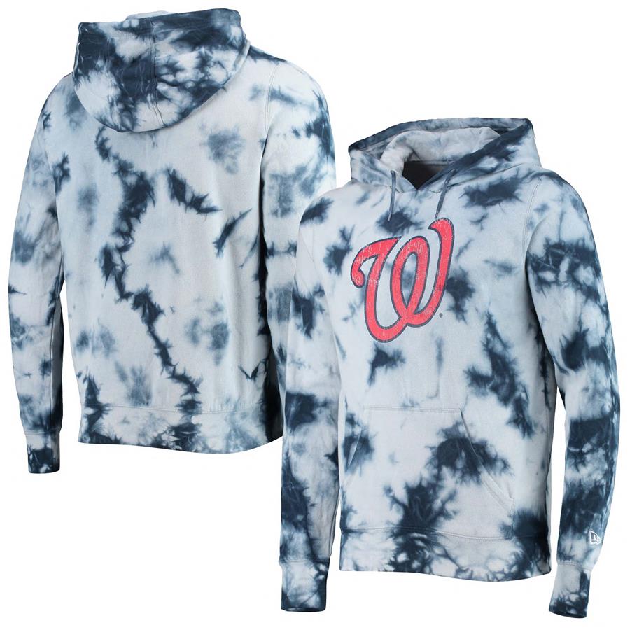 Washington Nationals New Era Tie-Dye Pullover Hoodie - Navy