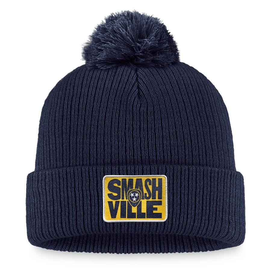 Nashville Predators Fanatics Branded 2022 NHL Stadium Series Cuffed Knit Hat with Pom - Navy