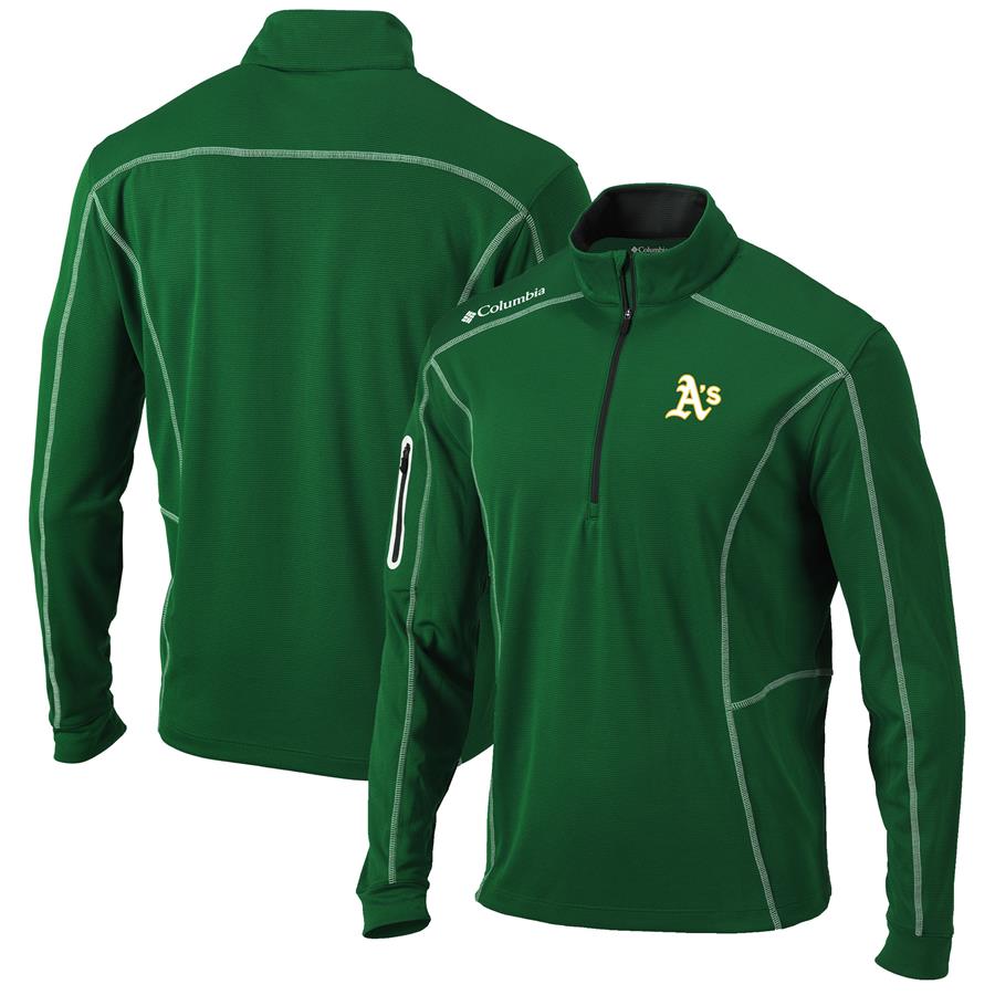 Oakland Athletics Columbia Shotgun Omni-Wick Quarter-Zip Pullover Jacket - Green