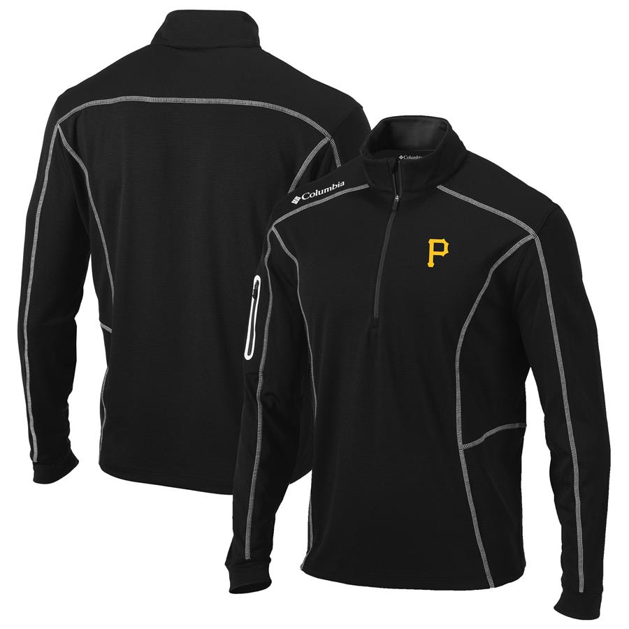 Pittsburgh Pirates Columbia Shotgun Omni-Wick Quarter-Zip Pullover Jacket - Black
