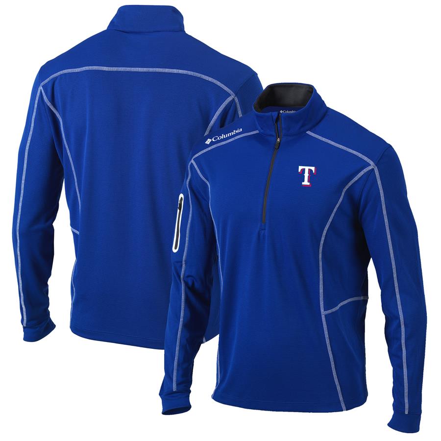 Texas Rangers Columbia Shotgun Omni-Wick Quarter-Zip Pullover Jacket - Royal