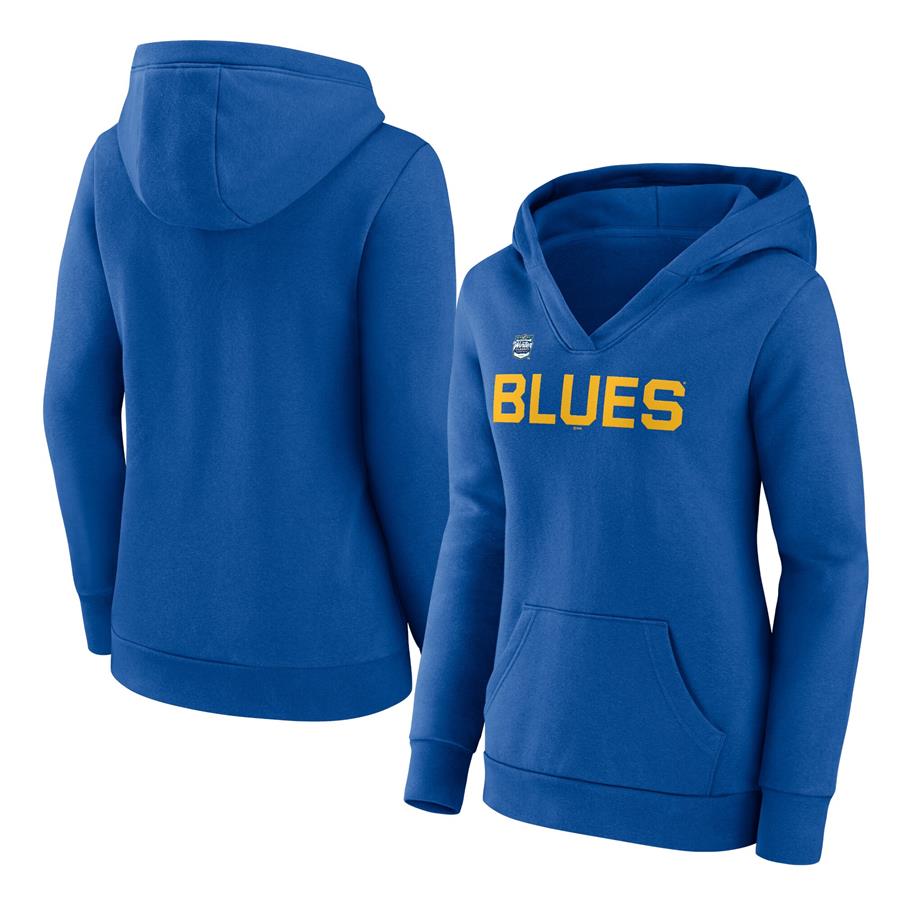 St. Louis Blues Fanatics Branded Women's 2022 Winter Classic Alternate Logo Pullover Hoodie - Blue