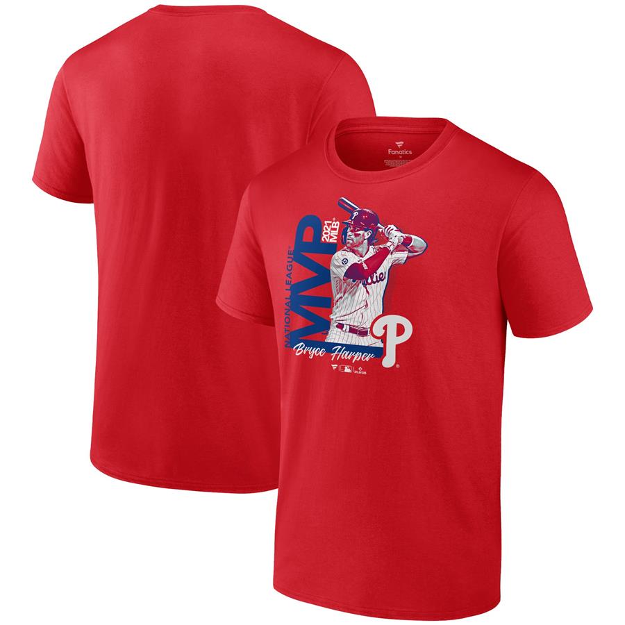 Bryce Harper Philadelphia Phillies Fanatics Branded 2021 NL MVP T-Shirt - Red