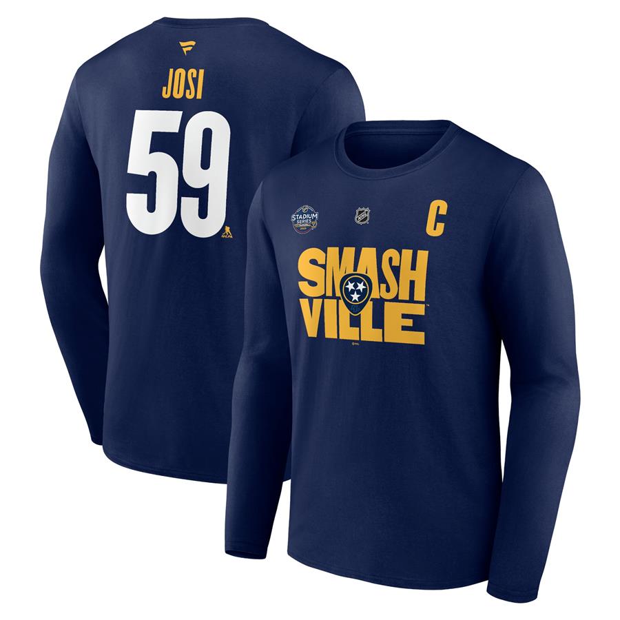 Roman Josi Nashville Predators Fanatics Branded 2022 NHL Stadium Series Name & Number Long Sleeve T-Shirt - Navy