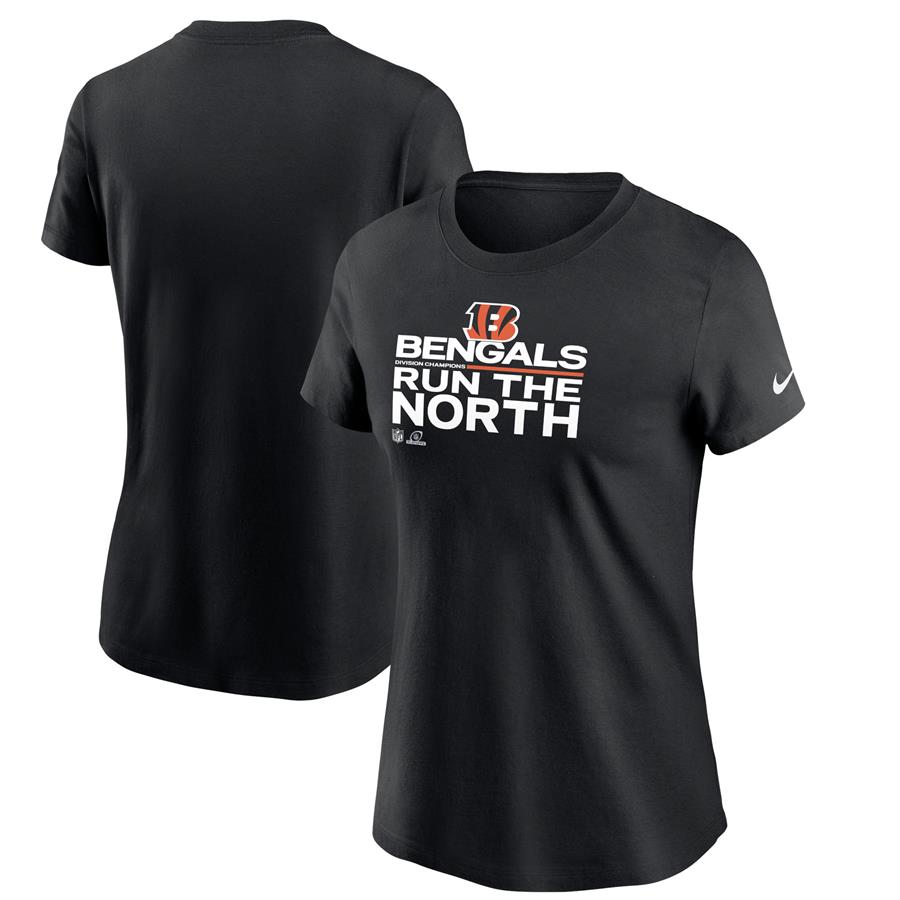 Cincinnati Bengals Nike Women's 2021 AFC North Division Champions Trophy Collection T-Shirt - Black