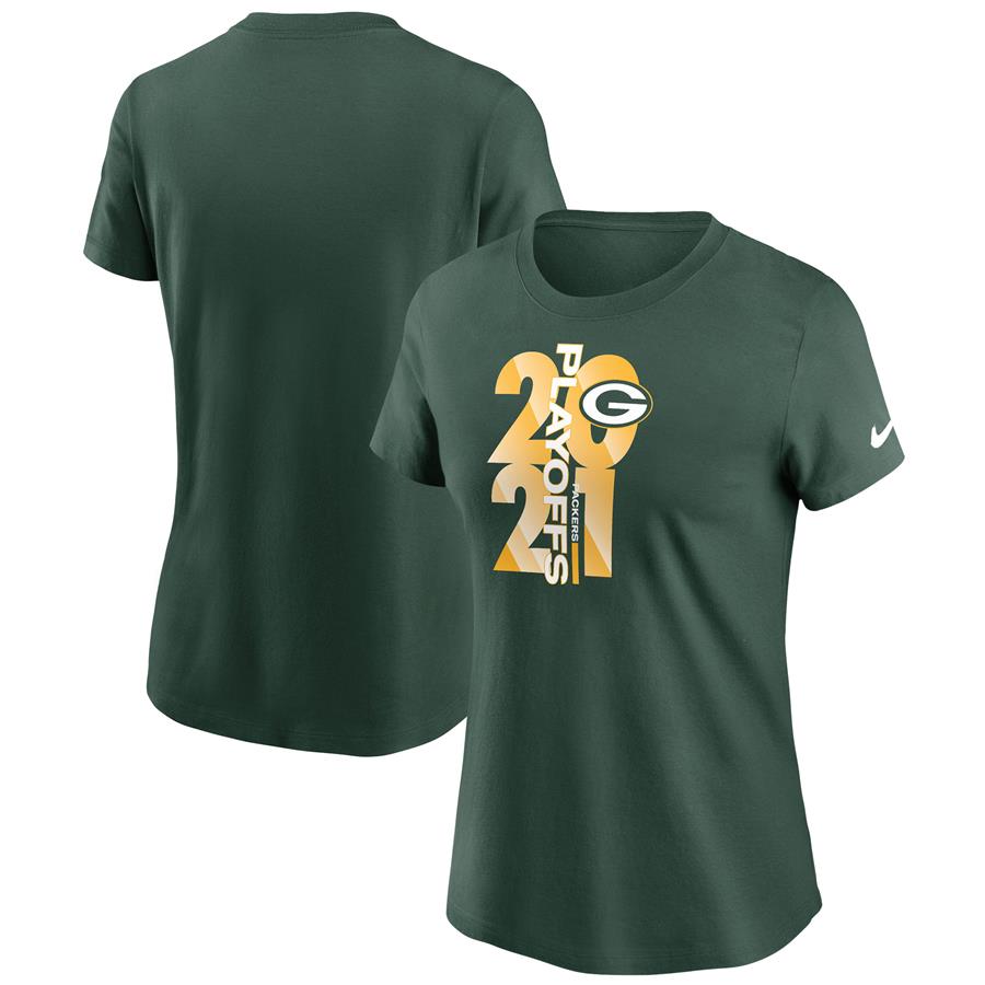 Green Bay Packers Nike Women's 2021 NFL Playoffs Bound T-Shirt - Green