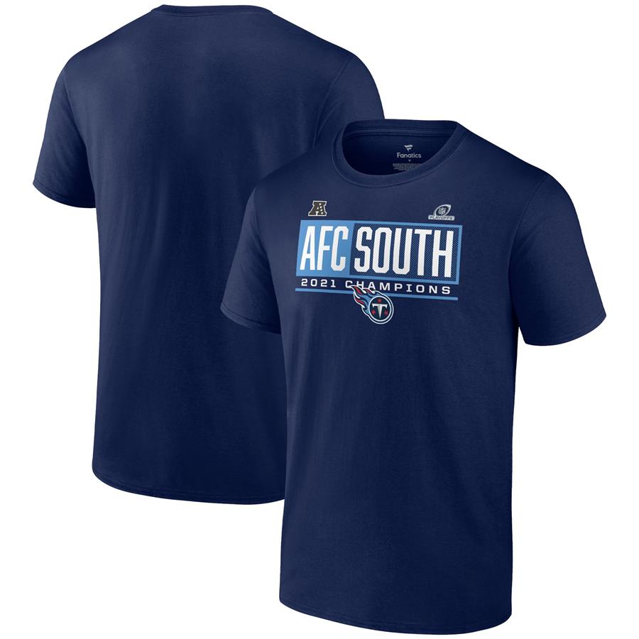 Tennessee Titans Fanatics Branded 2021 AFC South Division Champions Blocked Favorite T-Shirt - Navy