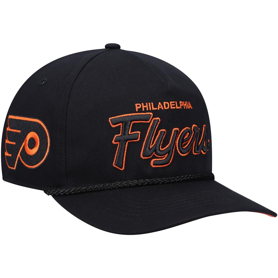 Philadelphia Flyers '47 Crosstown Script Hitch Snapback Hat - Black