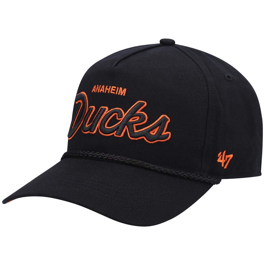 Anaheim Ducks '47 Crosstown Script Hitch Snapback Hat - Black