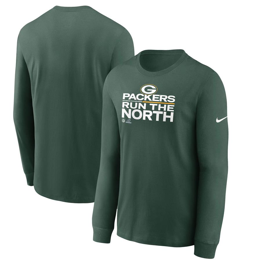 Green Bay Packers Nike 2021 NFC North Division Champions Trophy Collection Long Sleeve T-Shirt - Green