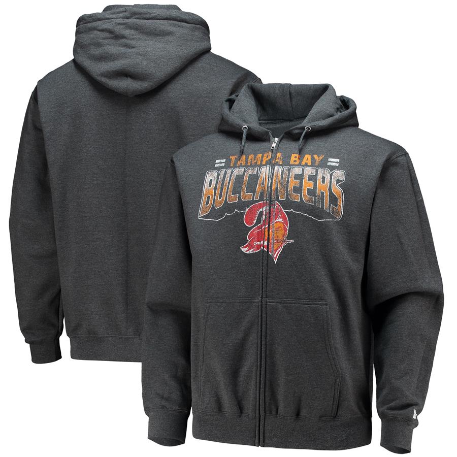 Tampa Bay Buccaneers Starter Throwback Perfect Season Full-Zip Hoodie - Heathered Charcoal