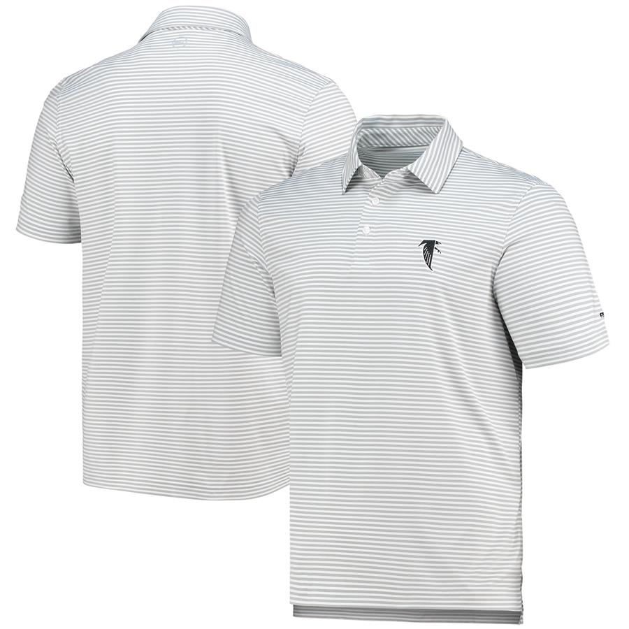 Atlanta Falcons Vineyard Vines Winstead Stripe Throwback Polo - Gray