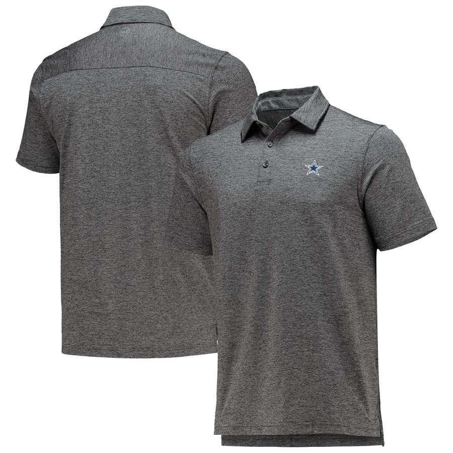 Dallas Cowboys Vineyard Vines Destin Stripe Sankaty Polo - Gray