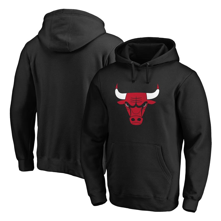 Chicago Bulls Fanatics Branded Primary Mascot Logo Pullover Hoodie - Black