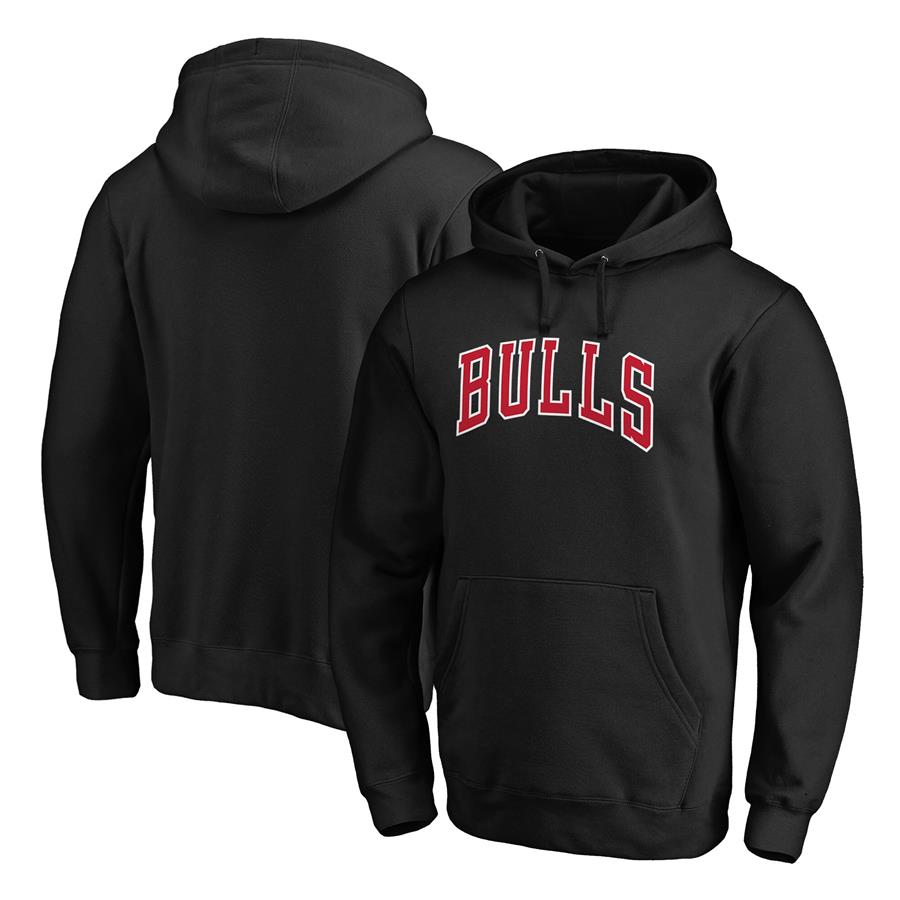 Chicago Bulls Fanatics Branded Wordmark Alternate Pullover Hoodie - Black