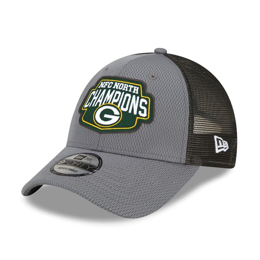Green Bay Packers New Era 2021 NFC North Division Champions Trucker 9FORTY Adjustable Hat - Graphite