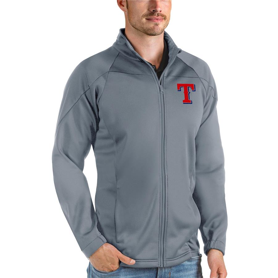 Texas Rangers Antigua Links Full-Zip Golf Jacket - Gray