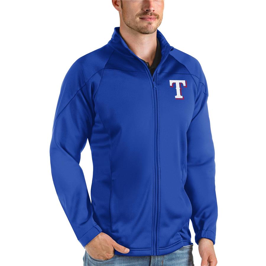 Texas Rangers Antigua Links Full-Zip Golf Jacket - Royal