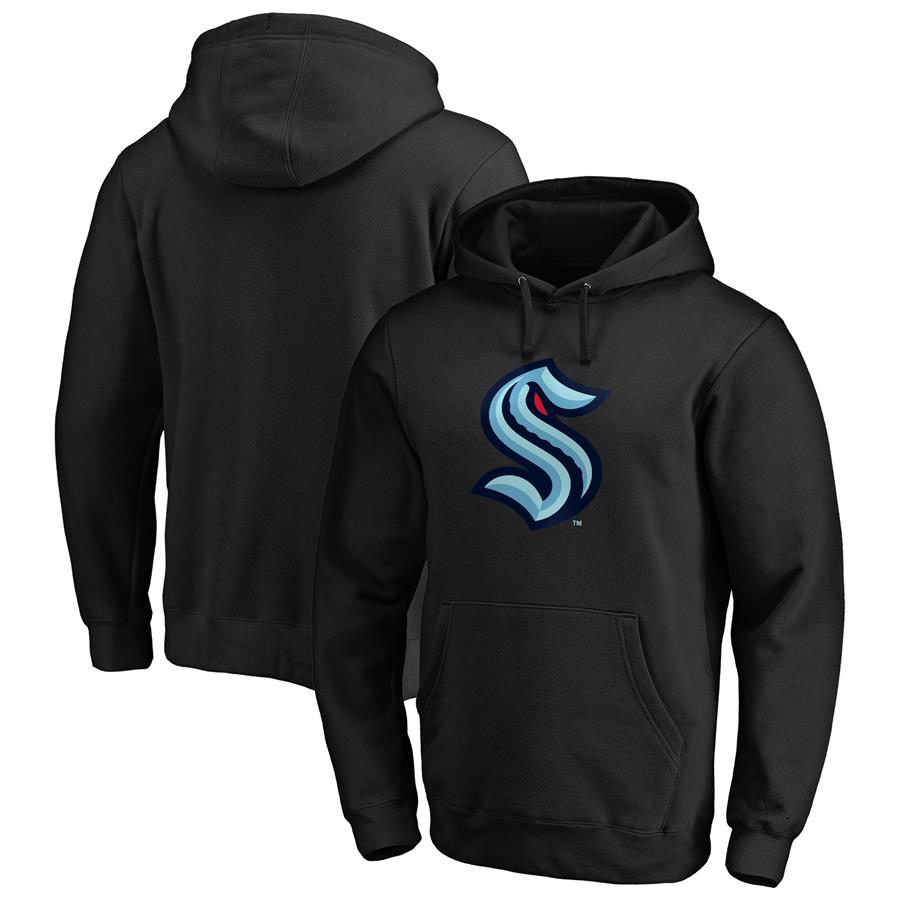 Seattle Kraken Fanatics Branded Primary Team Logo Pullover Hoodie - Black