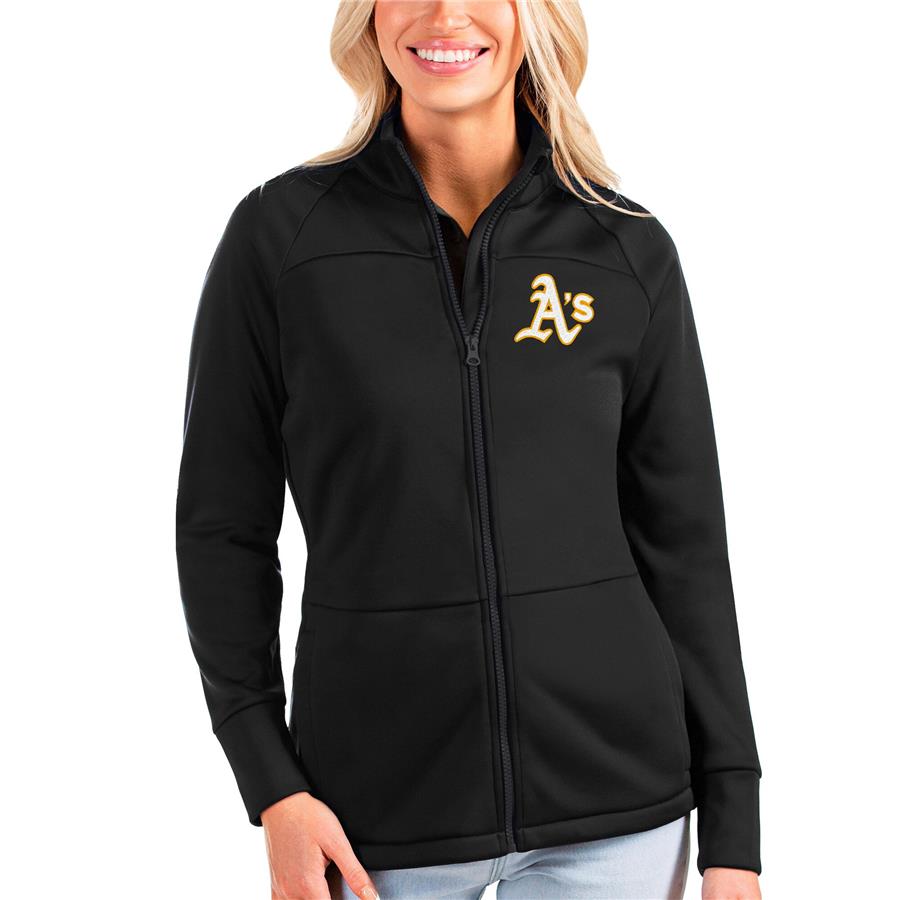Oakland Athletics Antigua Women's Links Full-Zip Golf Jacket - Black