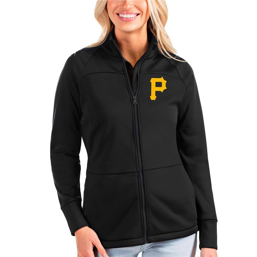 Pittsburgh Pirates Antigua Women's Links Full-Zip Golf Jacket - Black