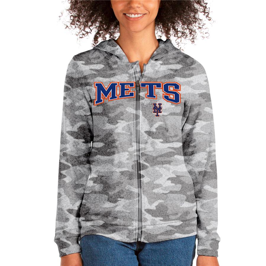 New York Mets Antigua Women's Wordmark Absolute Full-Zip Hoodie - Camo