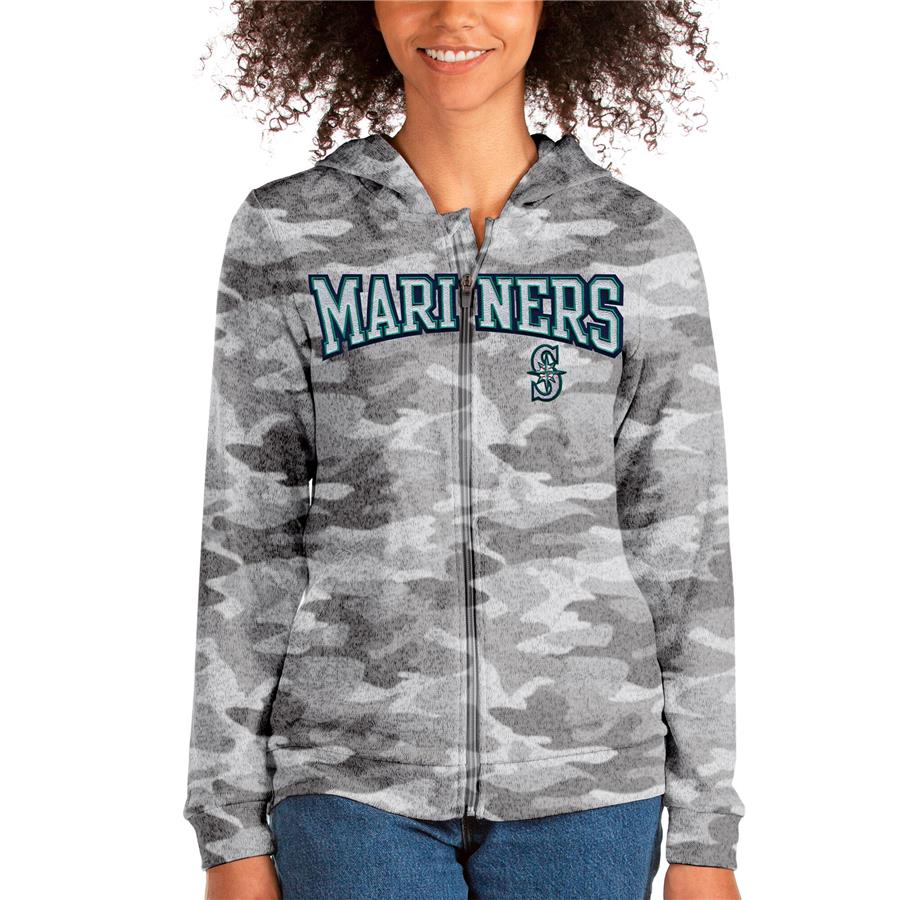 Seattle Mariners Antigua Women's Wordmark Absolute Full-Zip Hoodie - Camo