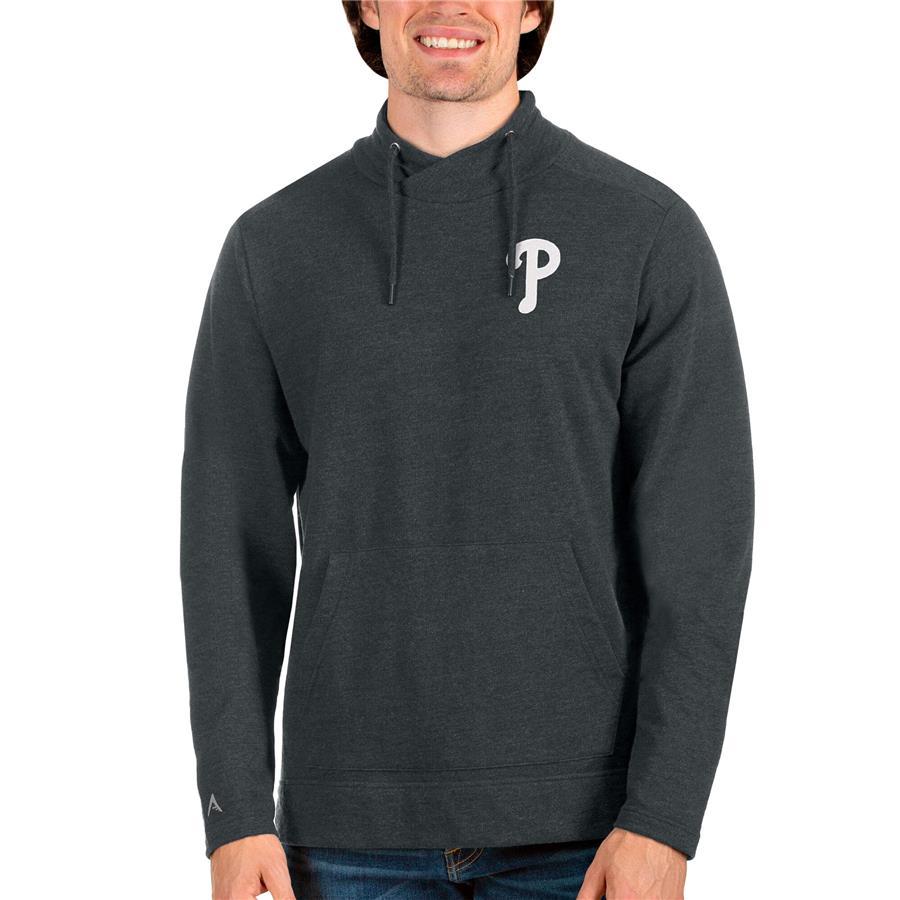 Philadelphia Phillies Antigua Team Reward Pullover Sweatshirt - Heathered Charcoal