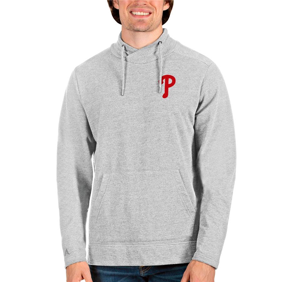 Philadelphia Phillies Antigua Team Reward Pullover Sweatshirt - Heathered Gray