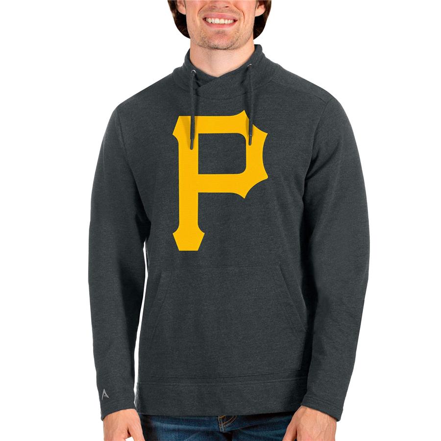 Pittsburgh Pirates Antigua Reward Pullover Sweatshirt - Heathered Charcoal