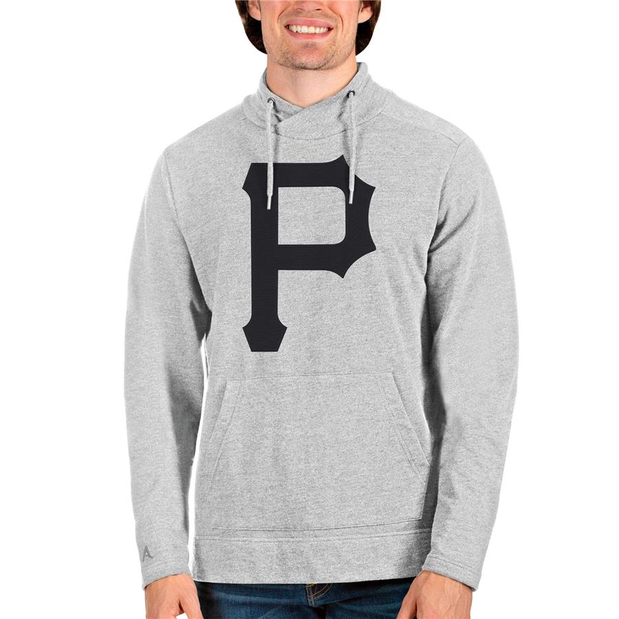 Pittsburgh Pirates Antigua Reward Pullover Sweatshirt - Heathered Gray