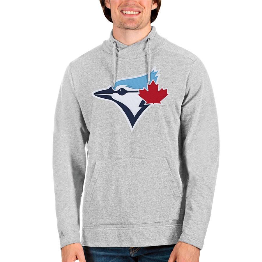 Toronto Blue Jays Antigua Reward Pullover Sweatshirt - Heathered Gray