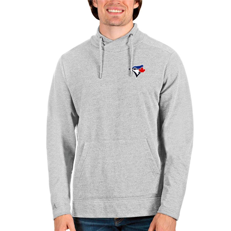Toronto Blue Jays Antigua Team Reward Pullover Sweatshirt - Heathered Gray
