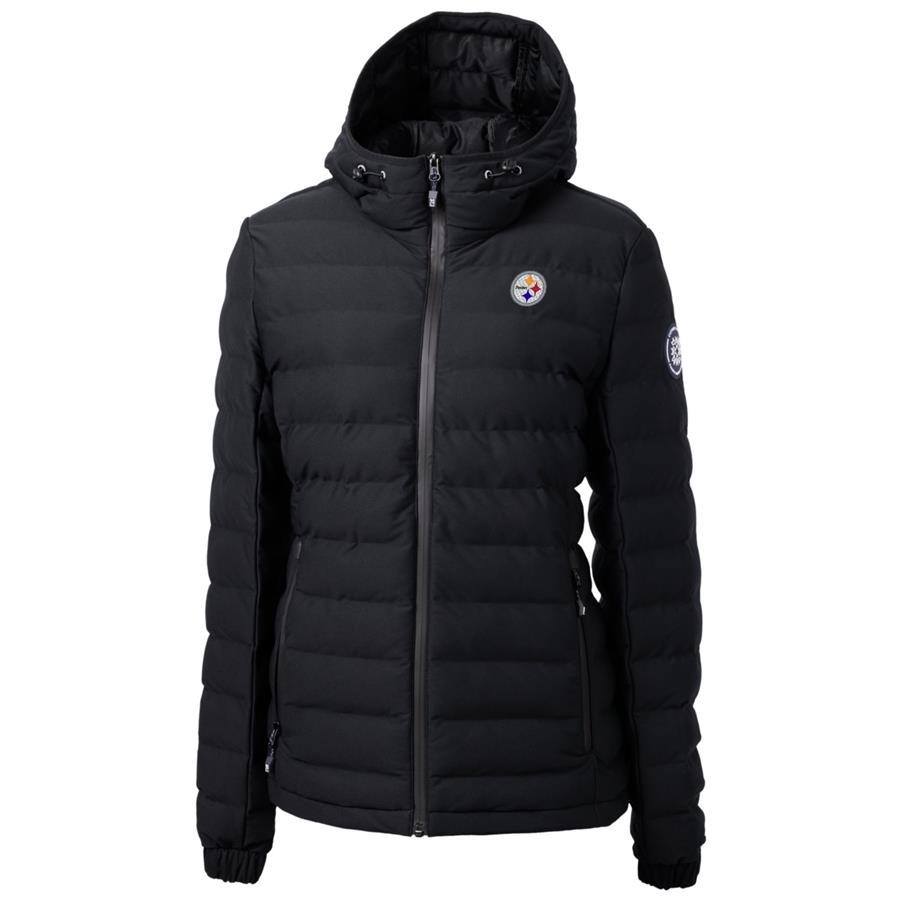 Pittsburgh Steelers Cutter & Buck Women's Mission Ridge Repreve Full-Zip Puffer Jacket - Black