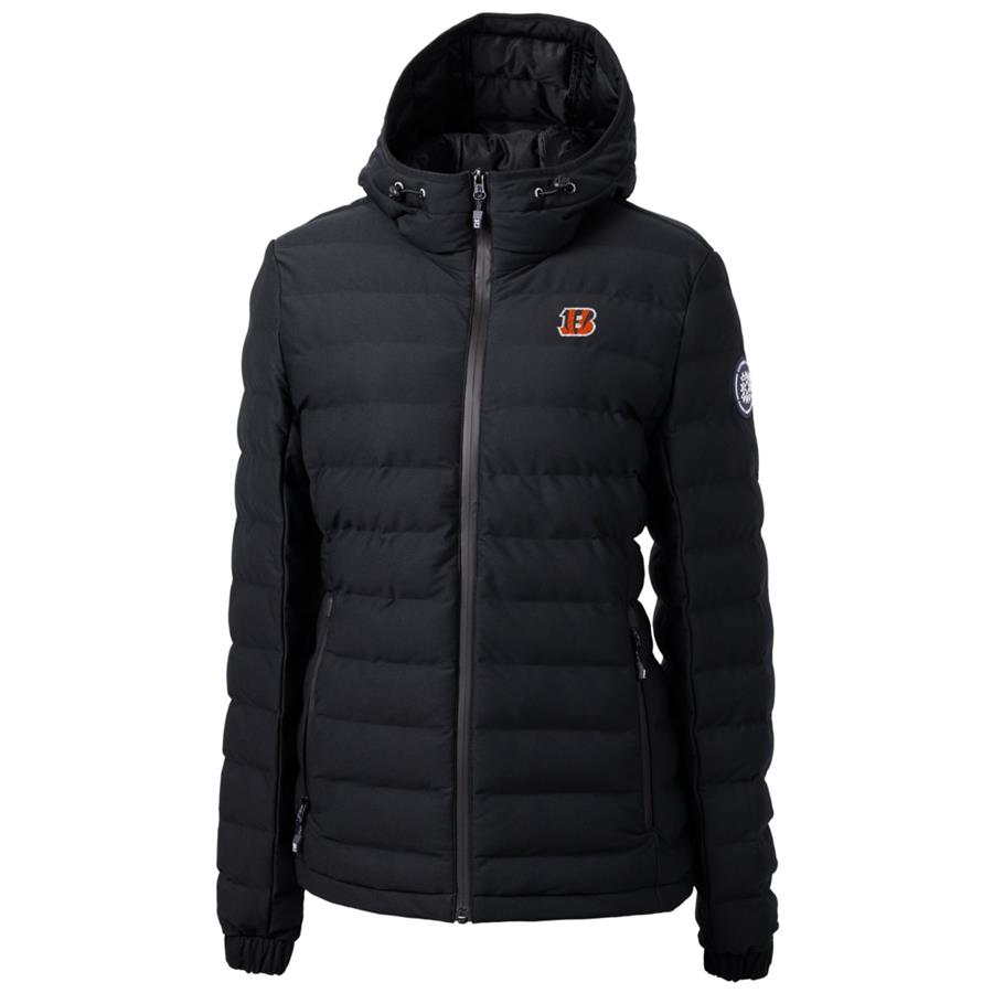 Cincinnati Bengals Cutter & Buck Women's Mission Ridge Repreve Full-Zip Puffer Jacket - Black