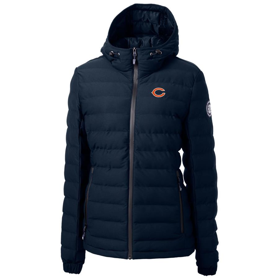 Chicago Bears Cutter & Buck Women's Mission Ridge Repreve Full-Zip Puffer Jacket - Navy