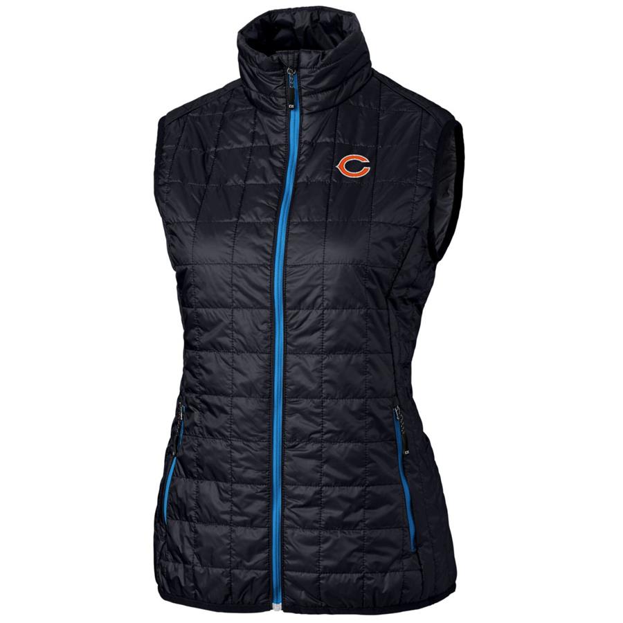 Chicago Bears Cutter & Buck Women's Rainier Full-Zip Puffer Vest - Navy