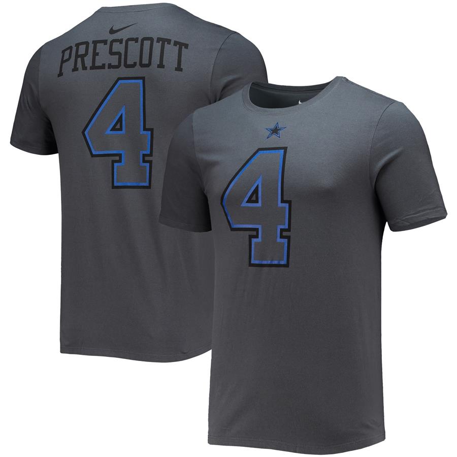 Dak Prescott Dallas Cowboys Nike Player Name & Number T-Shirt - Charcoal
