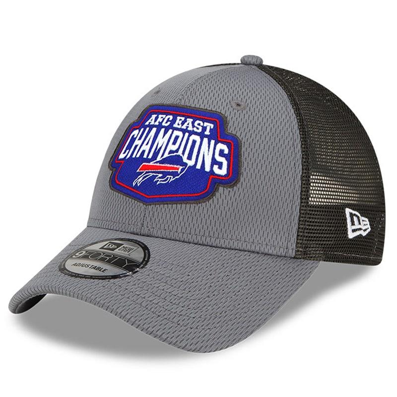Buffalo Bills New Era 2021 AFC East Division Champions 9FORTY Trucker Snapback Hat - Graphite