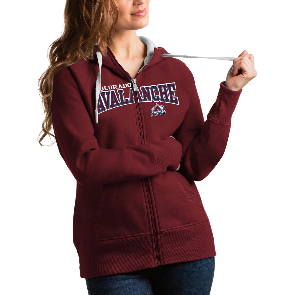 Женское худи на молнии Colorado Avalanche Antigua Wordmark Victory (бордовый)