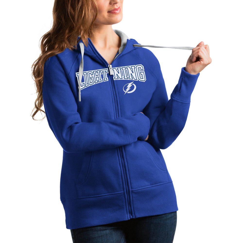 Женское худи на молнии Tampa Bay Lightning Antigua Wordmark Victory (синий)