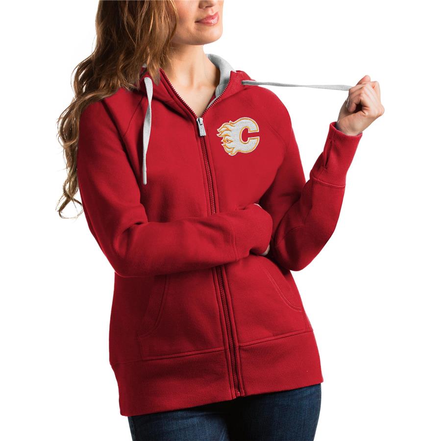 Calgary Flames Antigua Women's Team Victory Full-Zip Hoodie - Red