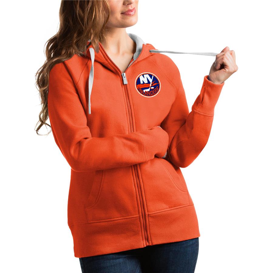 New York Islanders Antigua Women's Victory Full-Zip Hoodie - Orange