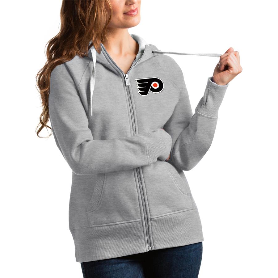 Philadelphia Flyers Antigua Women's Victory Full-Zip Hoodie - Heathered Gray