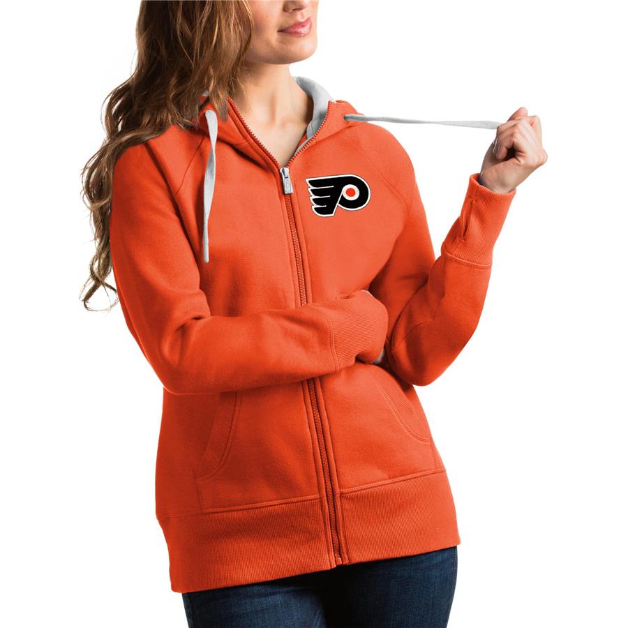 Philadelphia Flyers Antigua Women's Victory Full-Zip Hoodie - Orange