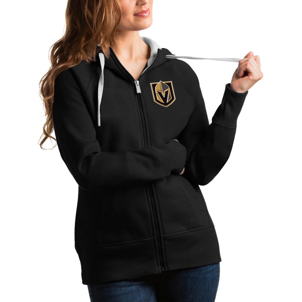 Vegas Golden Knights Antigua Women's Victory Full-Zip Hoodie - Black