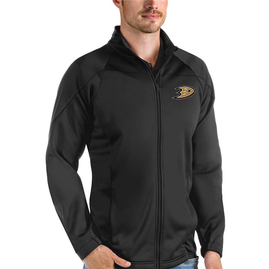 Anaheim Ducks Antigua Links Full-Zip Golf Jacket - Black