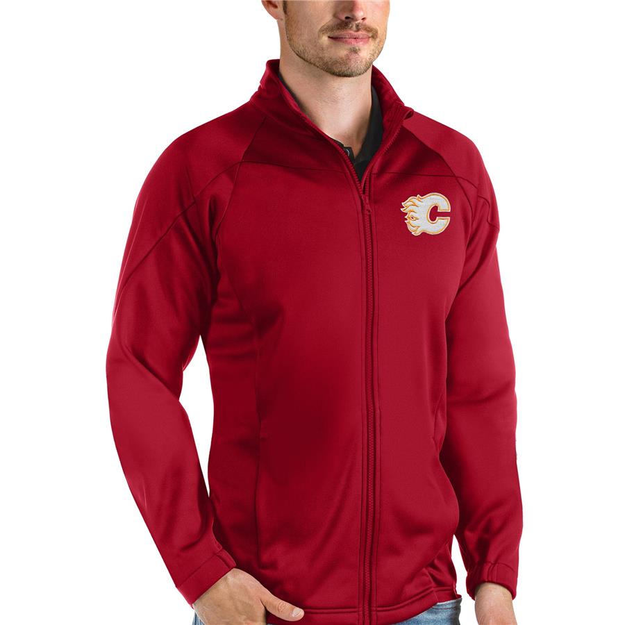 Calgary Flames Antigua Links Full-Zip Golf Jacket - Red