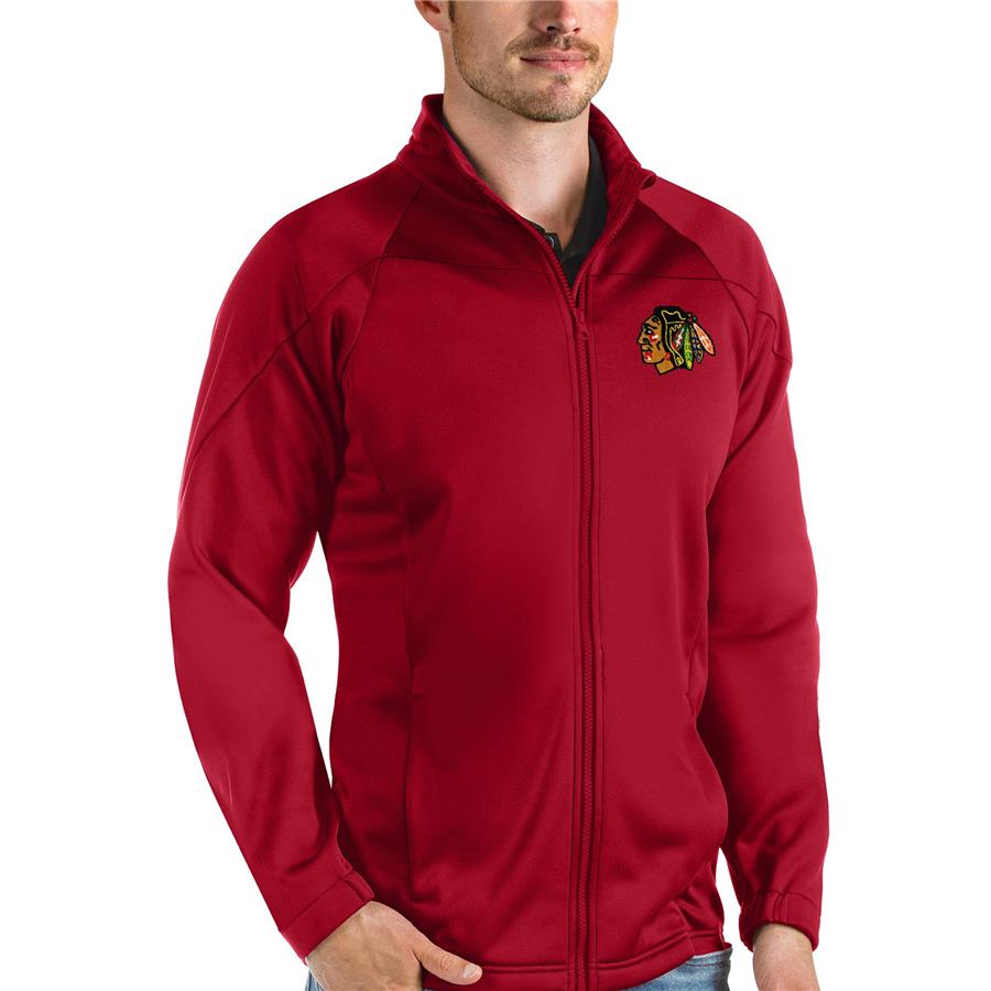 Chicago Blackhawks Antigua Links Full-Zip Golf Jacket - Red