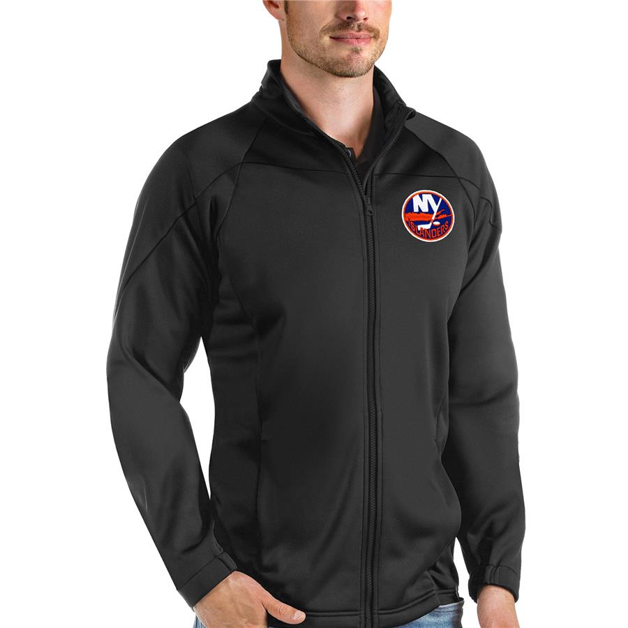 New York Islanders Antigua Links Full-Zip Golf Jacket - Black